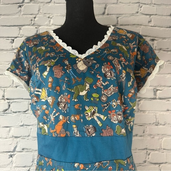 Disney The Dress Shop Toy Story 4 Dress Blue Lace Trim Midi Size 3x - Picture 5 of 14